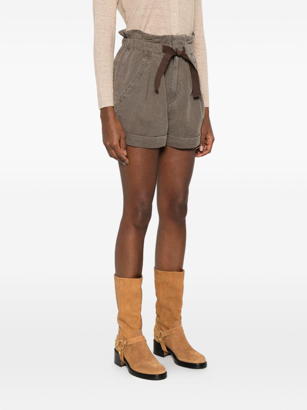 MARANT ETOILE Shorts marroni a palloncino con coulisse in vita