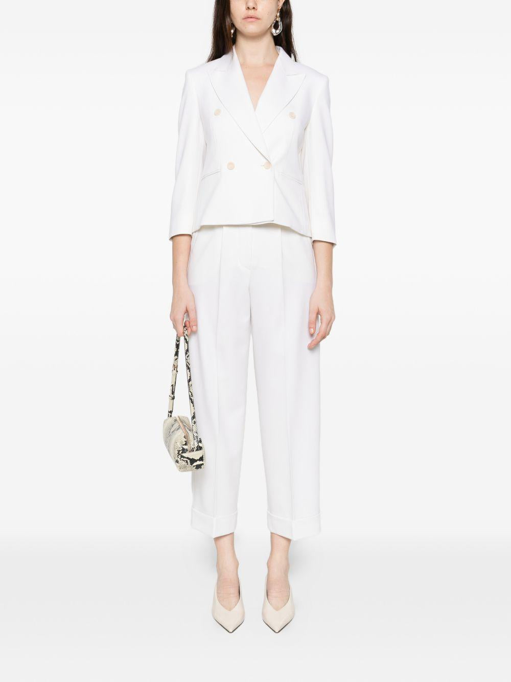 MAX MARA Blazer Dorico doppiopetto in lana bianca