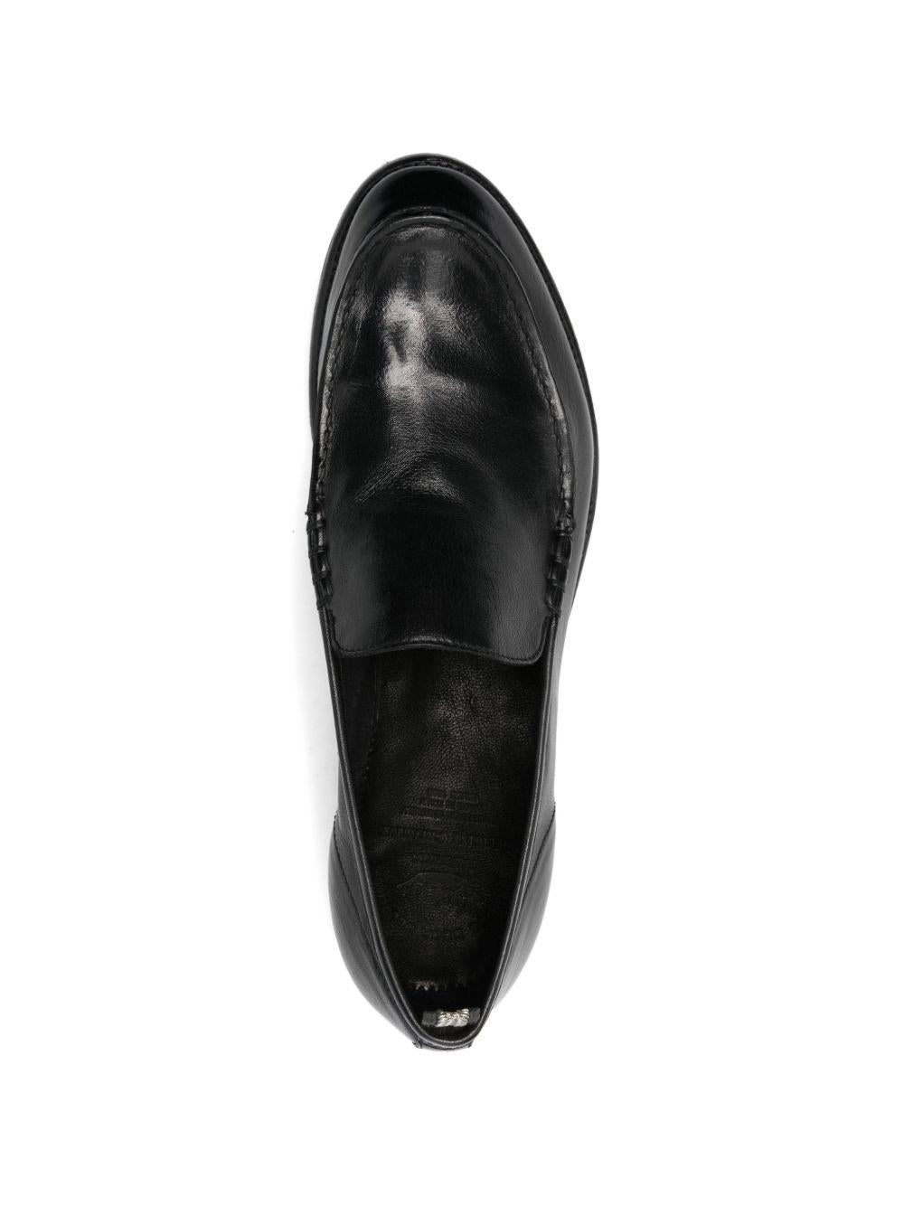 OFFICINE CREATIVE Mocassini neri slip-on con punta tonda