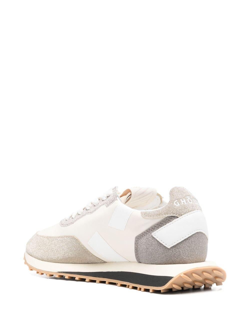 GHOUD Sneakers Monoblock bianche e grigie con strass