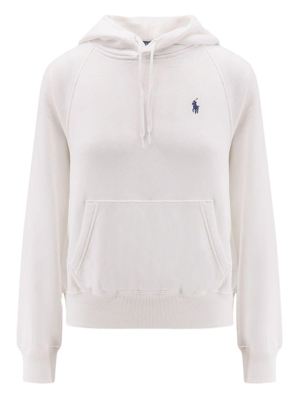 POLO RALPH LAUREN Felpa logo Polo con cappuccio in cotone bianco