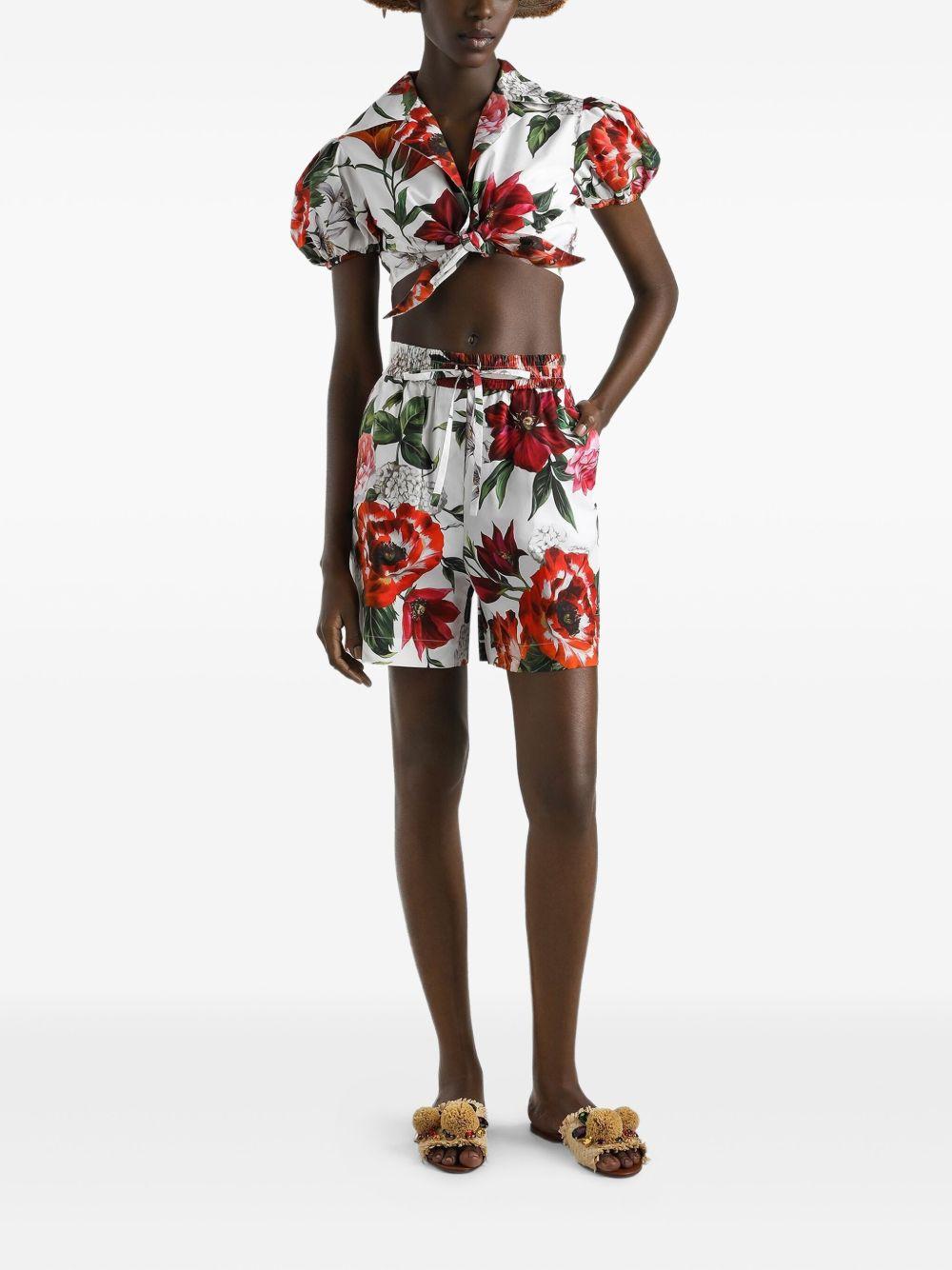 DOLCE e GABBANA Shorts in cotone stampa fiori
