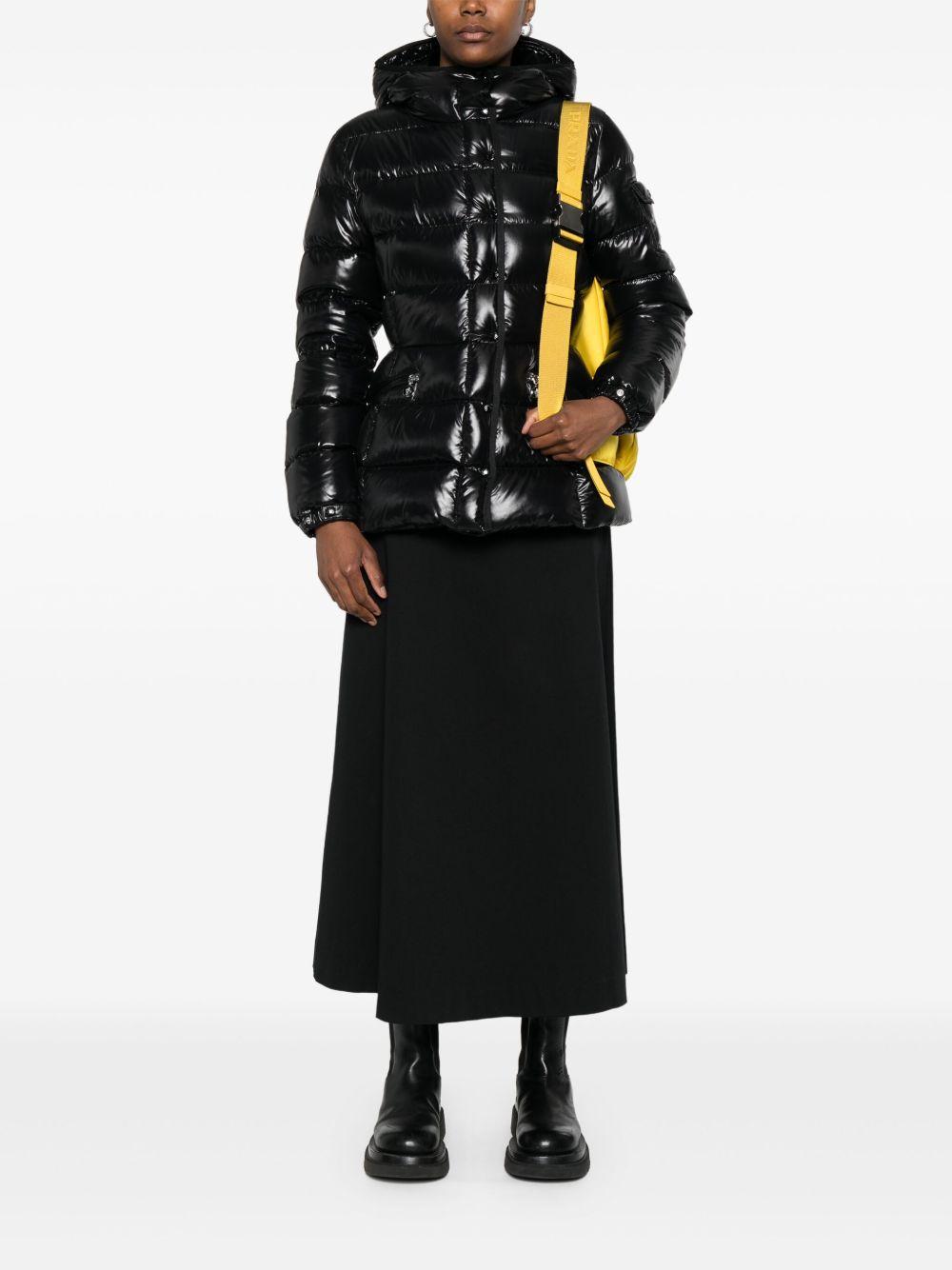 MONCLER Piumino 'Barante' con cappuccio nero lucido