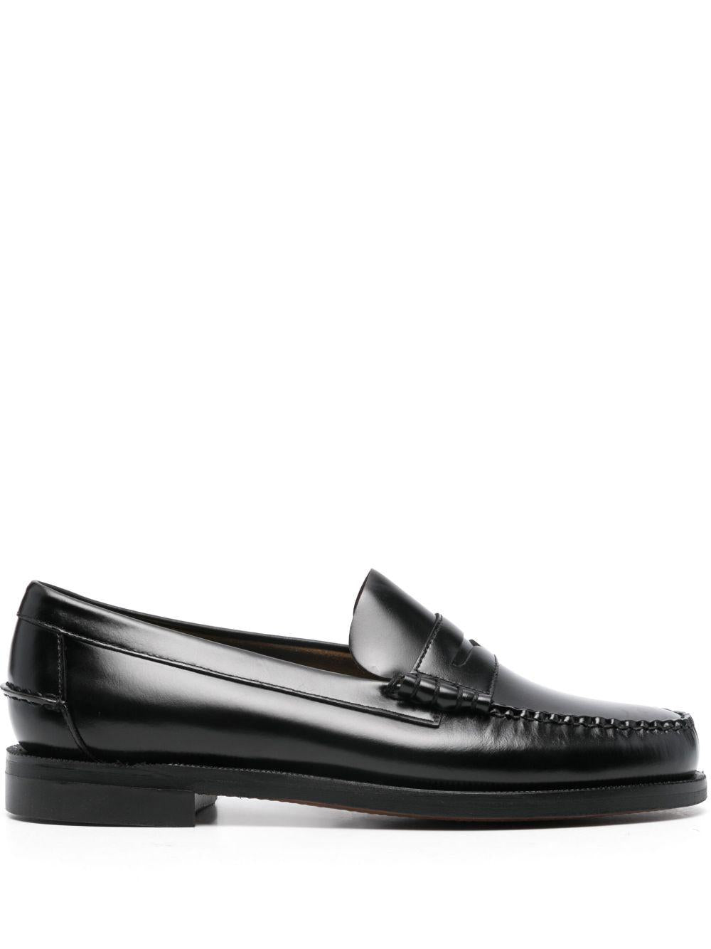 SEBAGO Mocassini Classic Dan 902 con fascia penny in pelle nera
