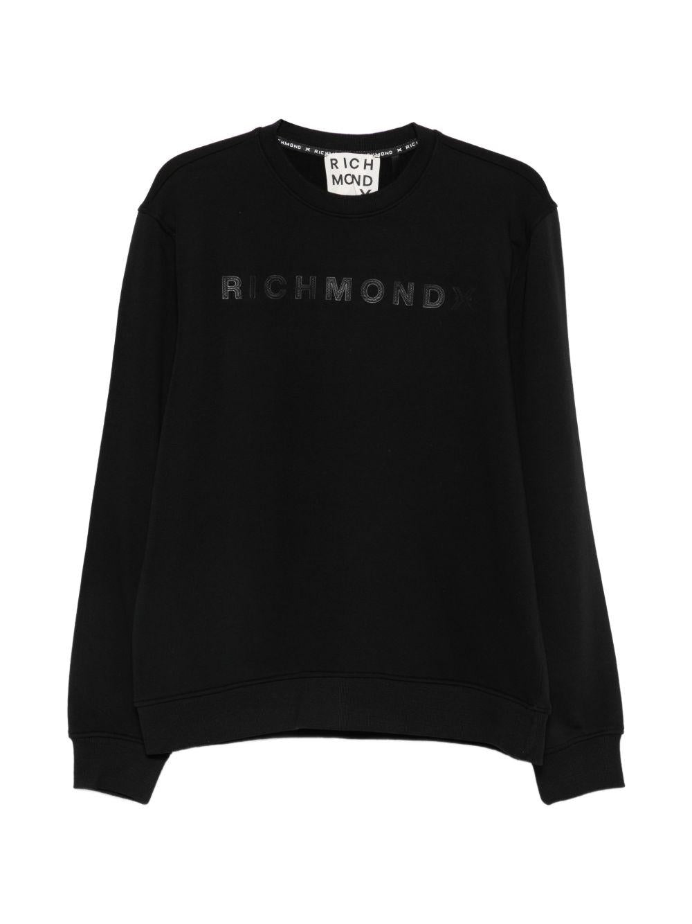 JOHN RICHMOND Felpa Ferdi Sejam nera con logo