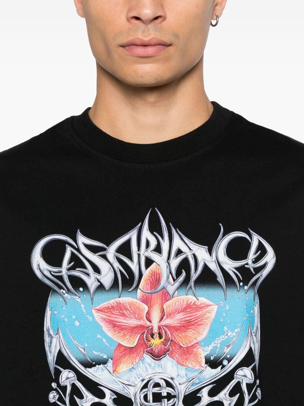 CASABLANCA T-shirt girocollo con stampa