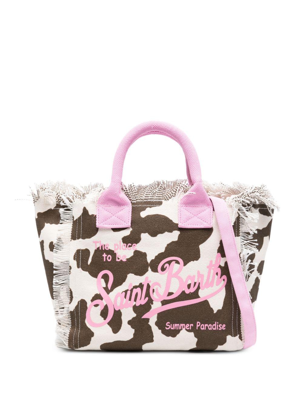 MC2 SAINT BARTH Borsa Tote Colette effetto muccato con dettagli rosa
