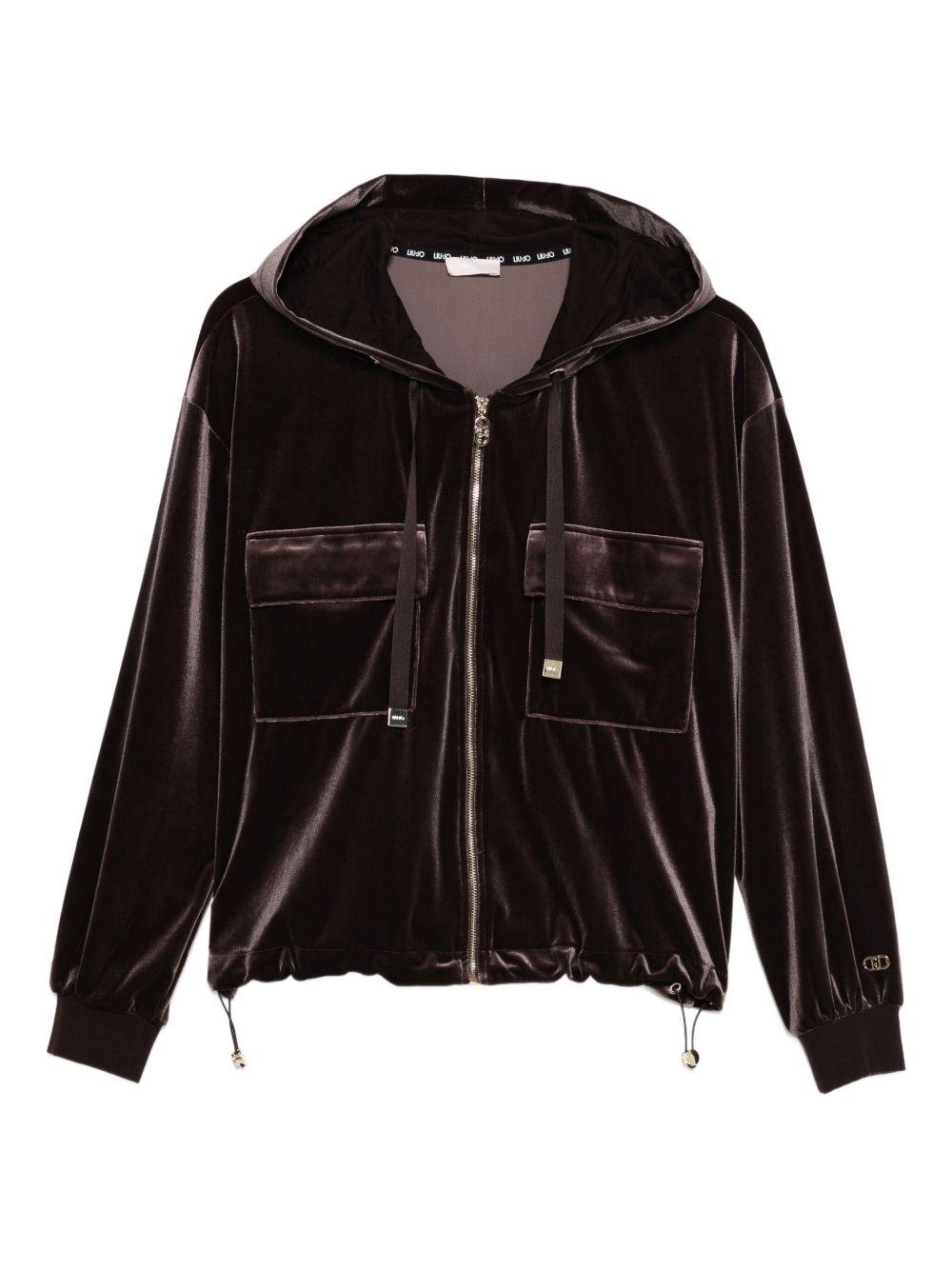 LIUJO Felpa marrone con cappuccio e tasche