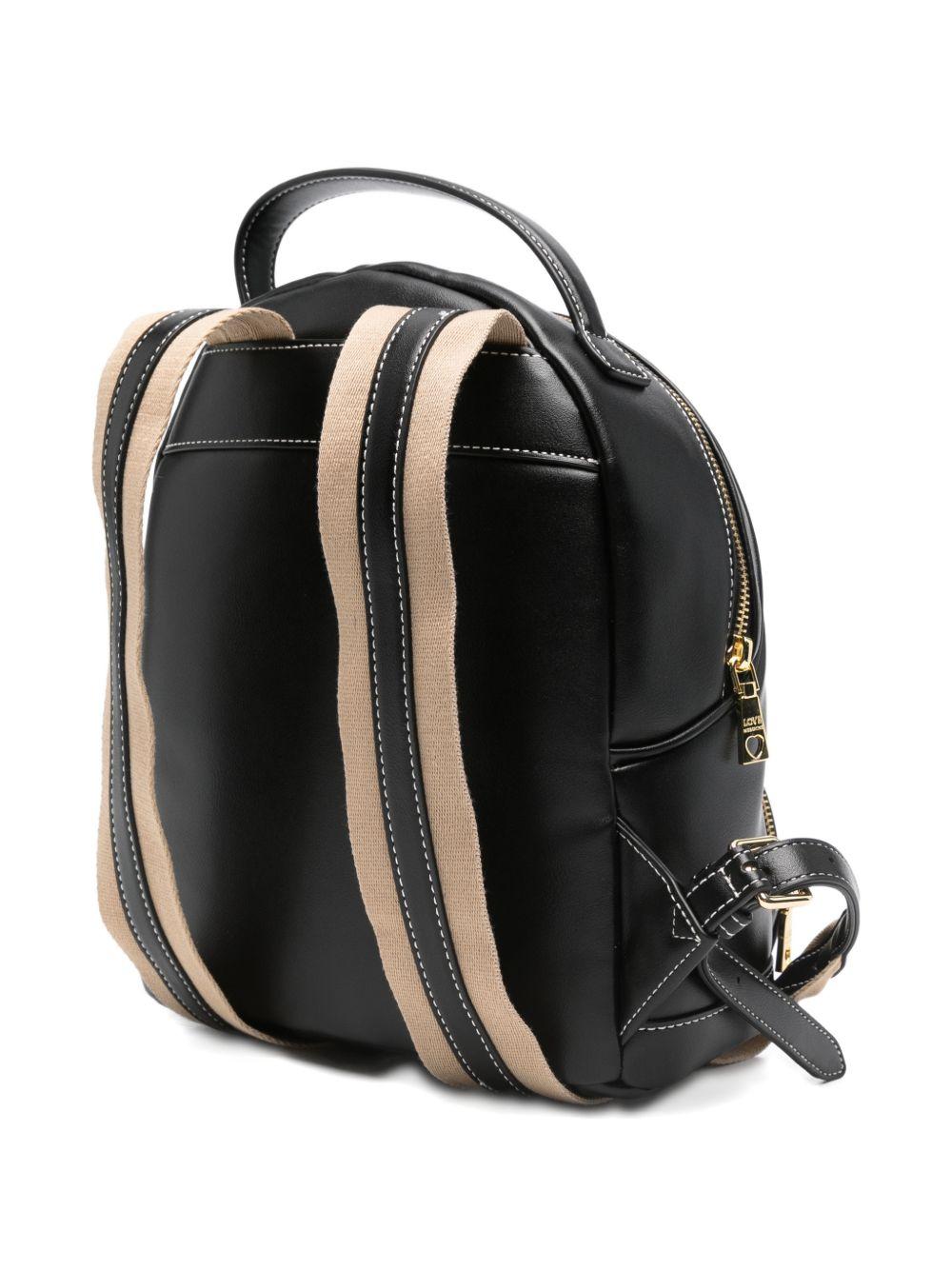 LOVE MOSCHINO Borsa nera a mano con logo patch