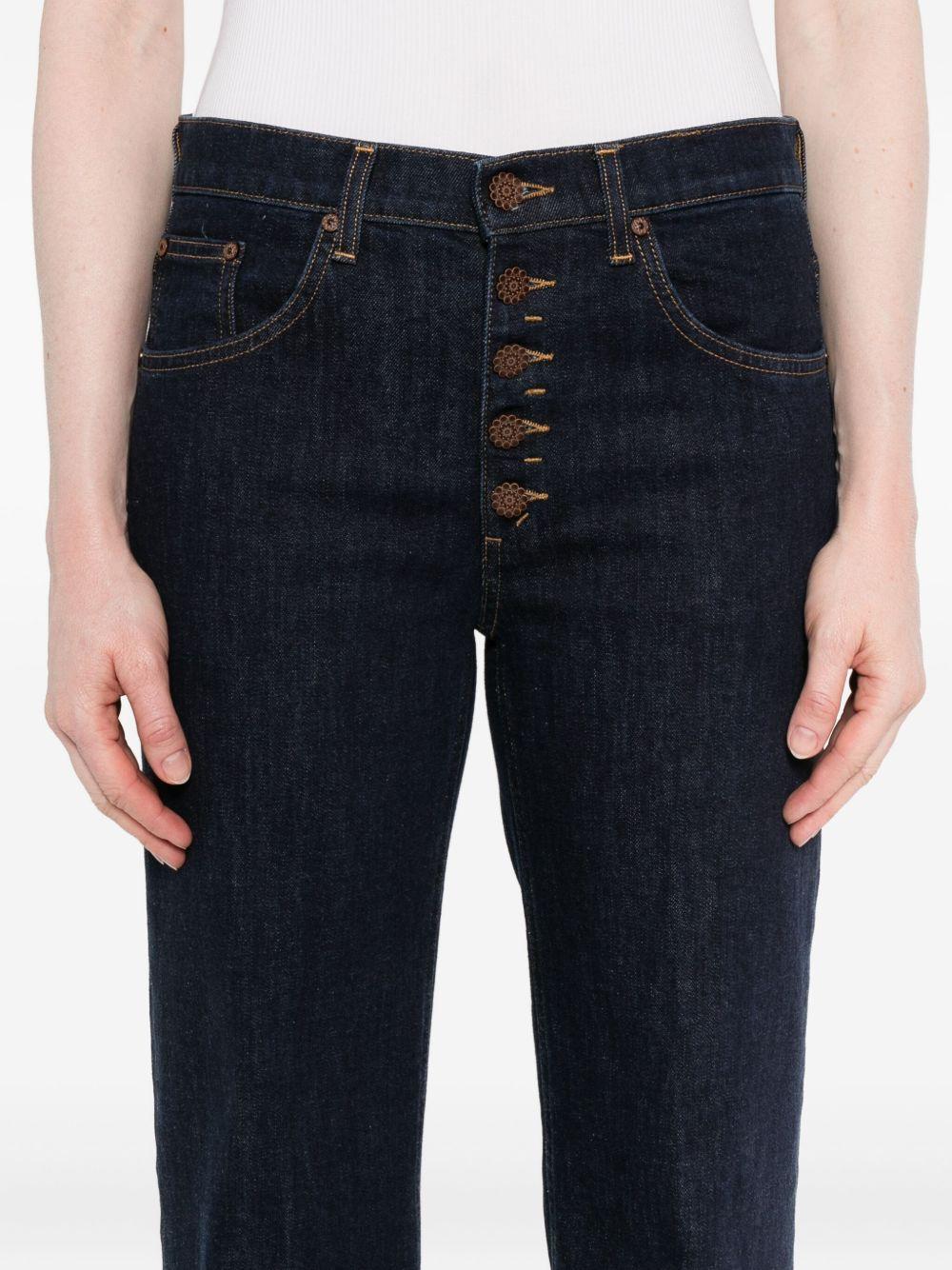 DONDUP Jeans blu scuro con chiusura a cinque bottoni