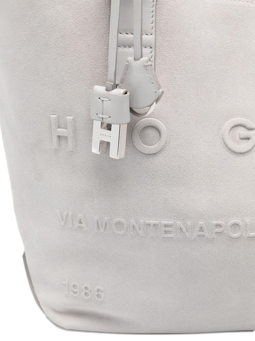 HOGAN Borsa shopping in pelle bianca