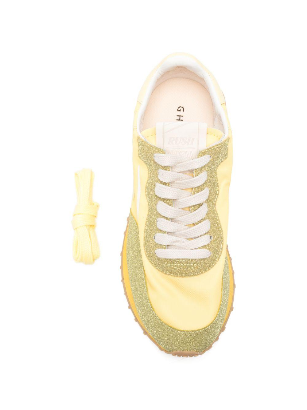 GHOUD Sneakers Monoblock gialle con strass