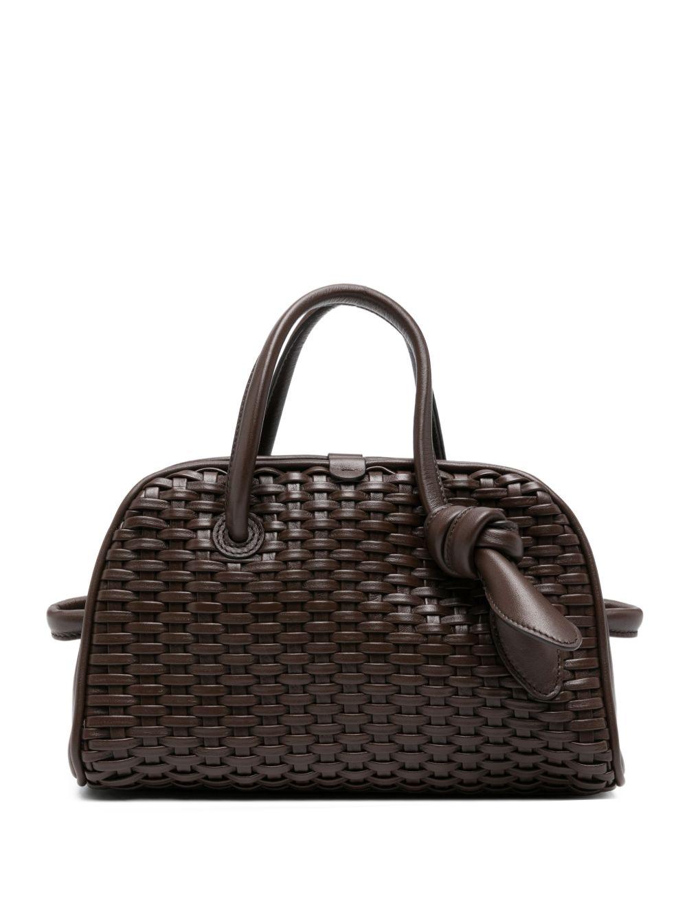 JACQUEMUS Borsa a mano Le Petit Turismo in pelle marrone