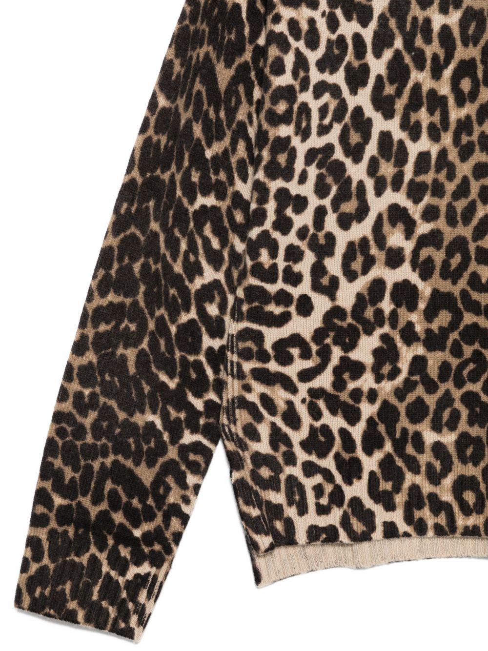 SEVENTY Maglia con stampa leopardata in lana