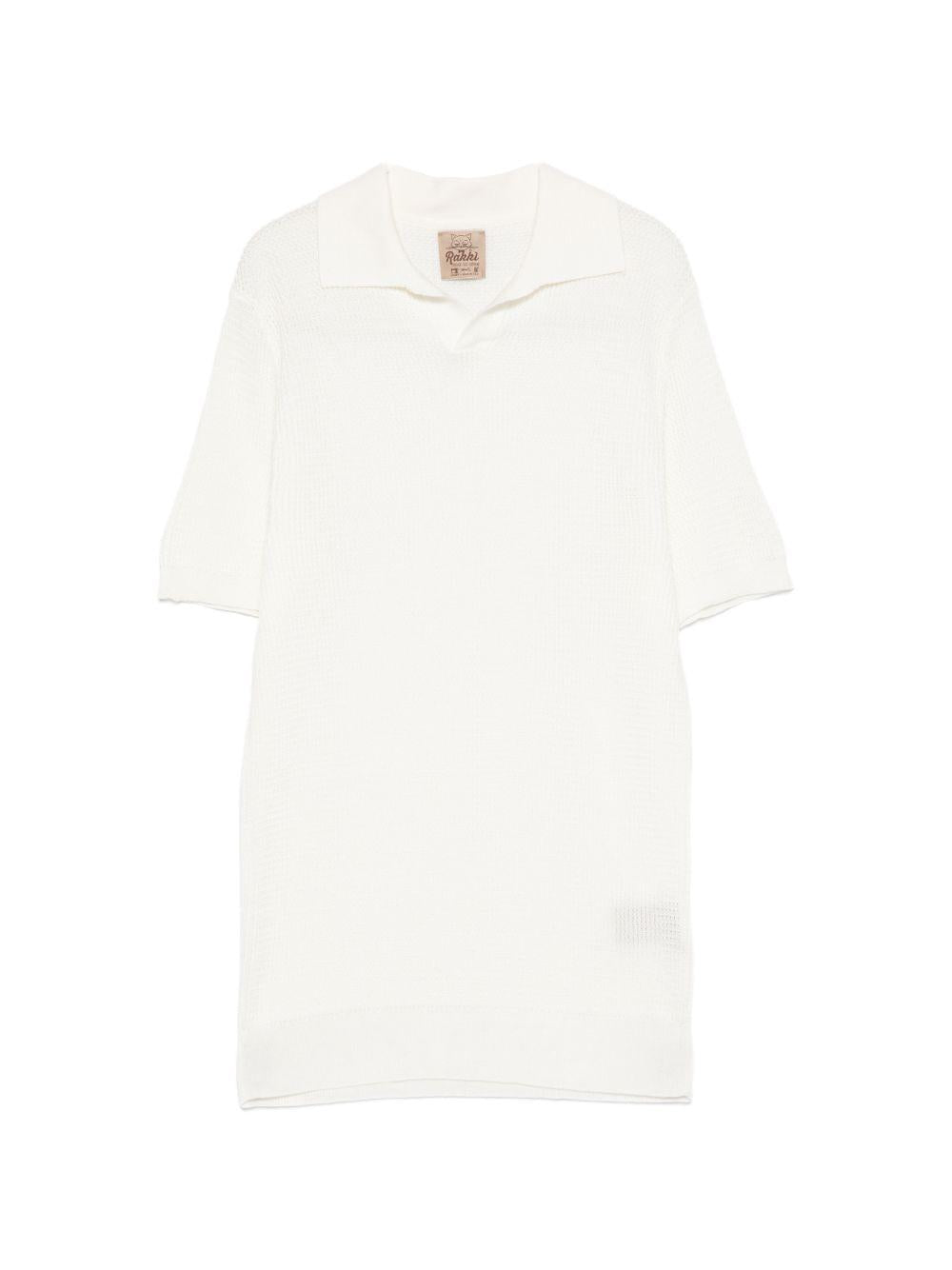 RAKKI T-shirt bianca con colletto polo