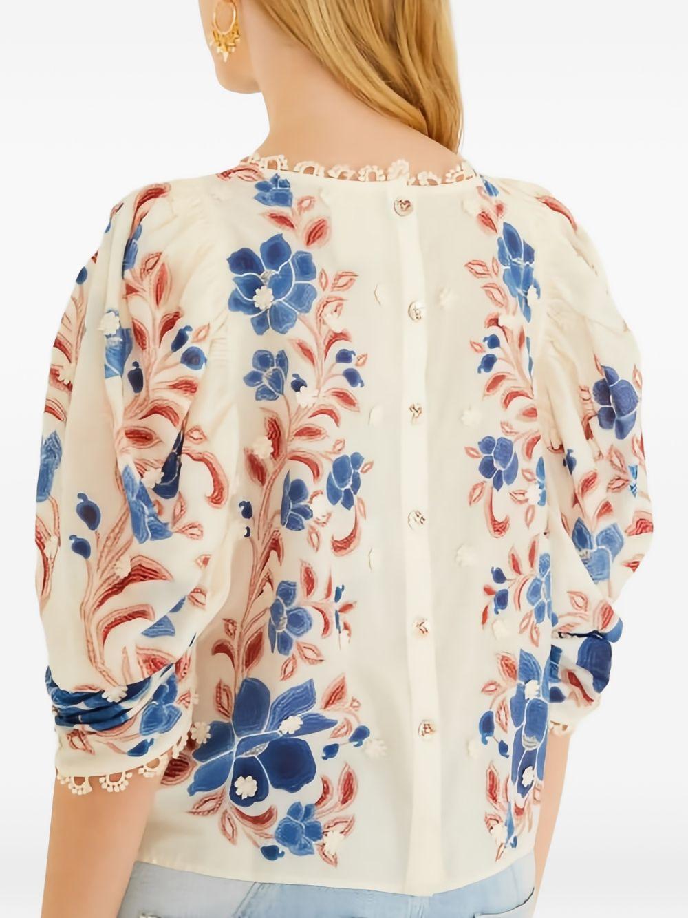 FARM RIO Blusa con stampa floreale in cotone multicolore