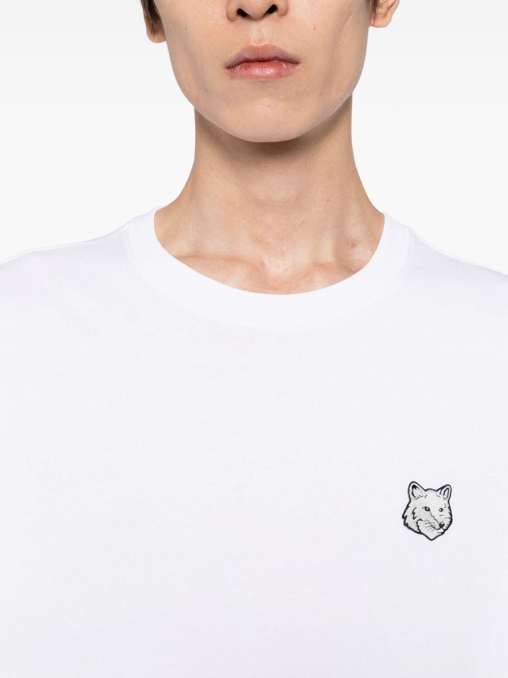 MAISON KITSUNE T-shirt in cotone bianco con logo