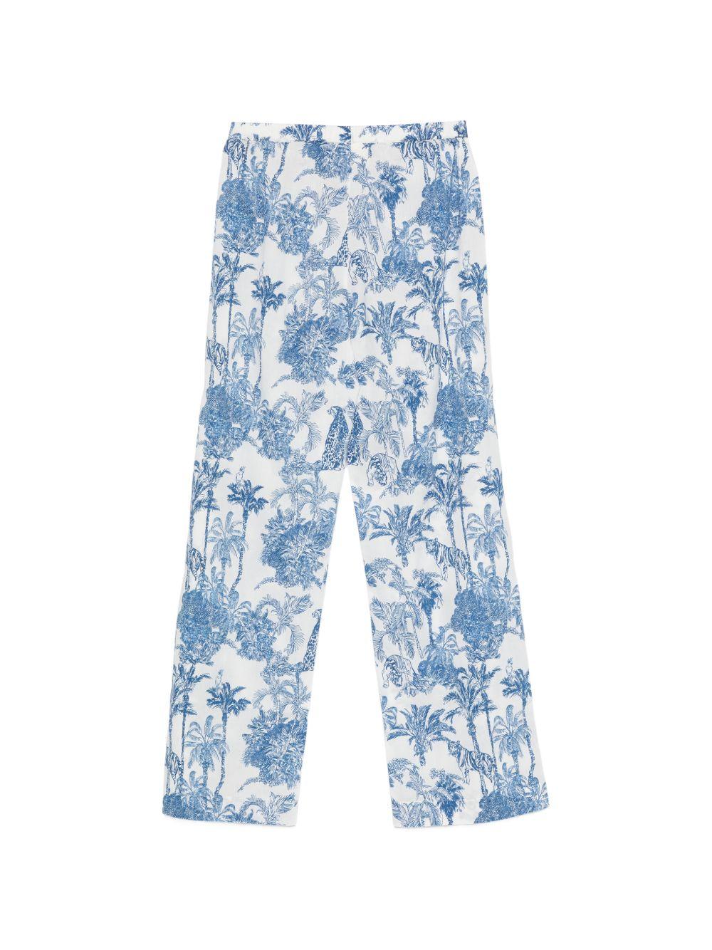 MC2 SAINT BARTH Pantaloni Inez in cotone con stampa azzurra