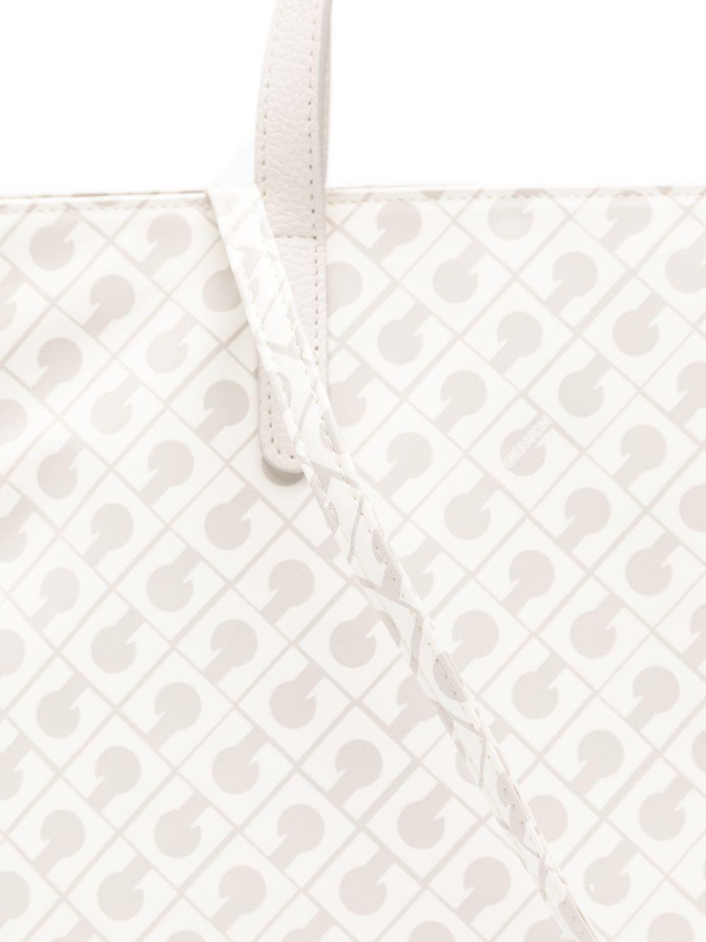 GHERARDINI Borsa shopping Softy Coconut con logo all-over