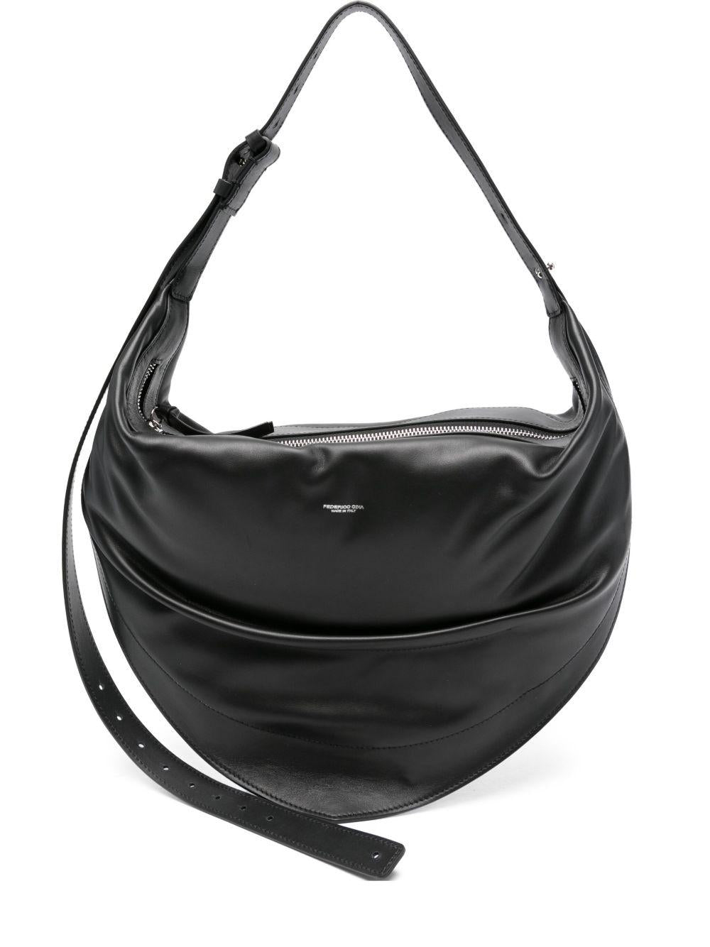 FEDERICO CINA Borsa a spalla 'Tortellino' nera
