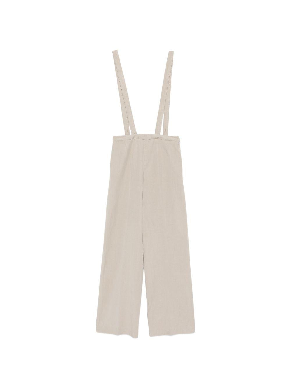 DONDUP Salopette beige con gamba ampia