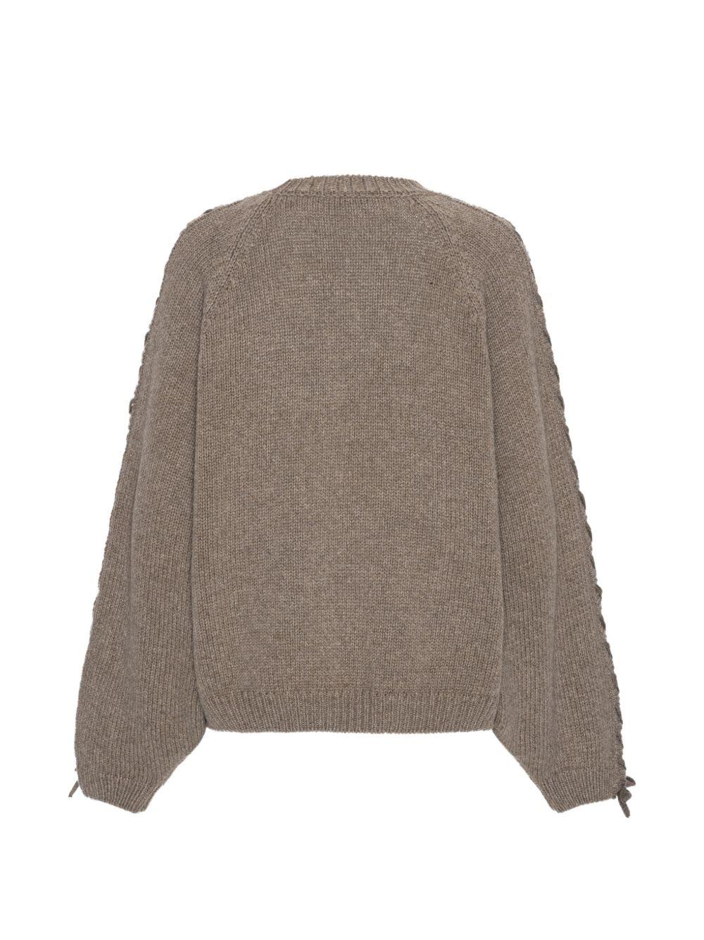 ROTATE Maglia marrone con dettagli intrecciati