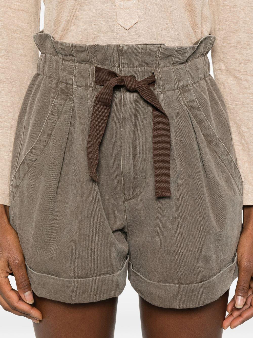 MARANT ETOILE Shorts marroni a palloncino con coulisse in vita