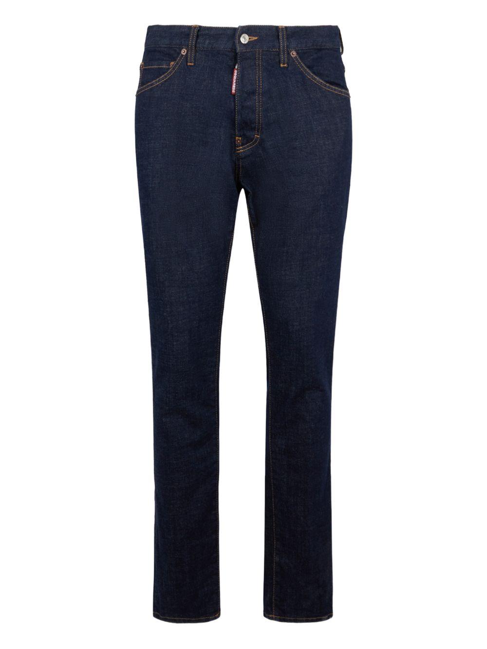 DSQUARED2 Jeans lunghi in cotone elasticizzato blu