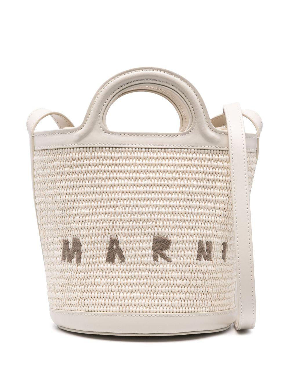 MARNI Borsa a secchiello Mini Puket bianca