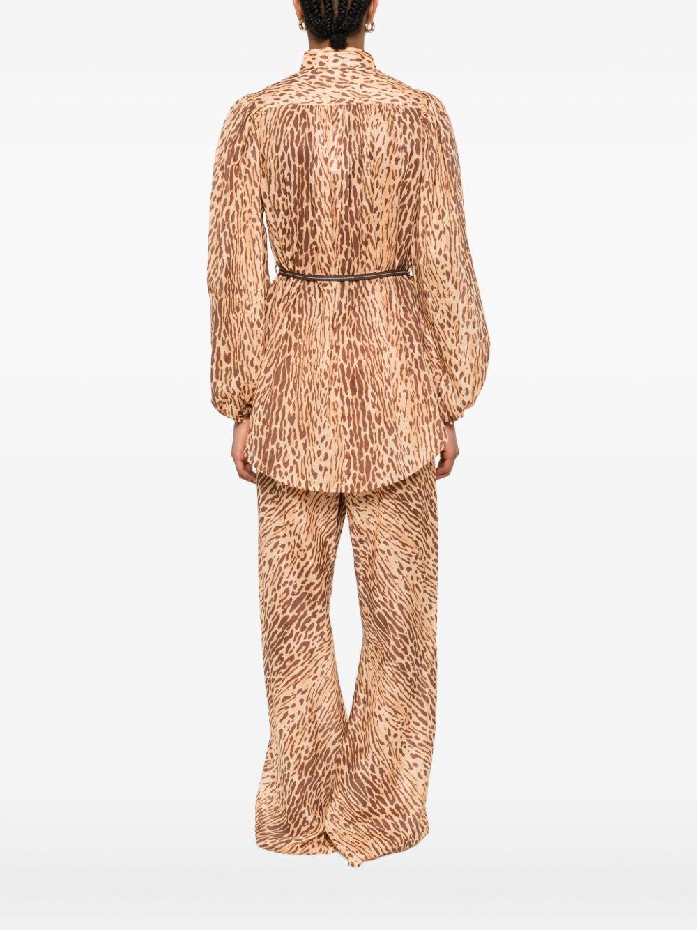 ZIMMERMANN Blusa 'Cascadian' con stampa leopardata
