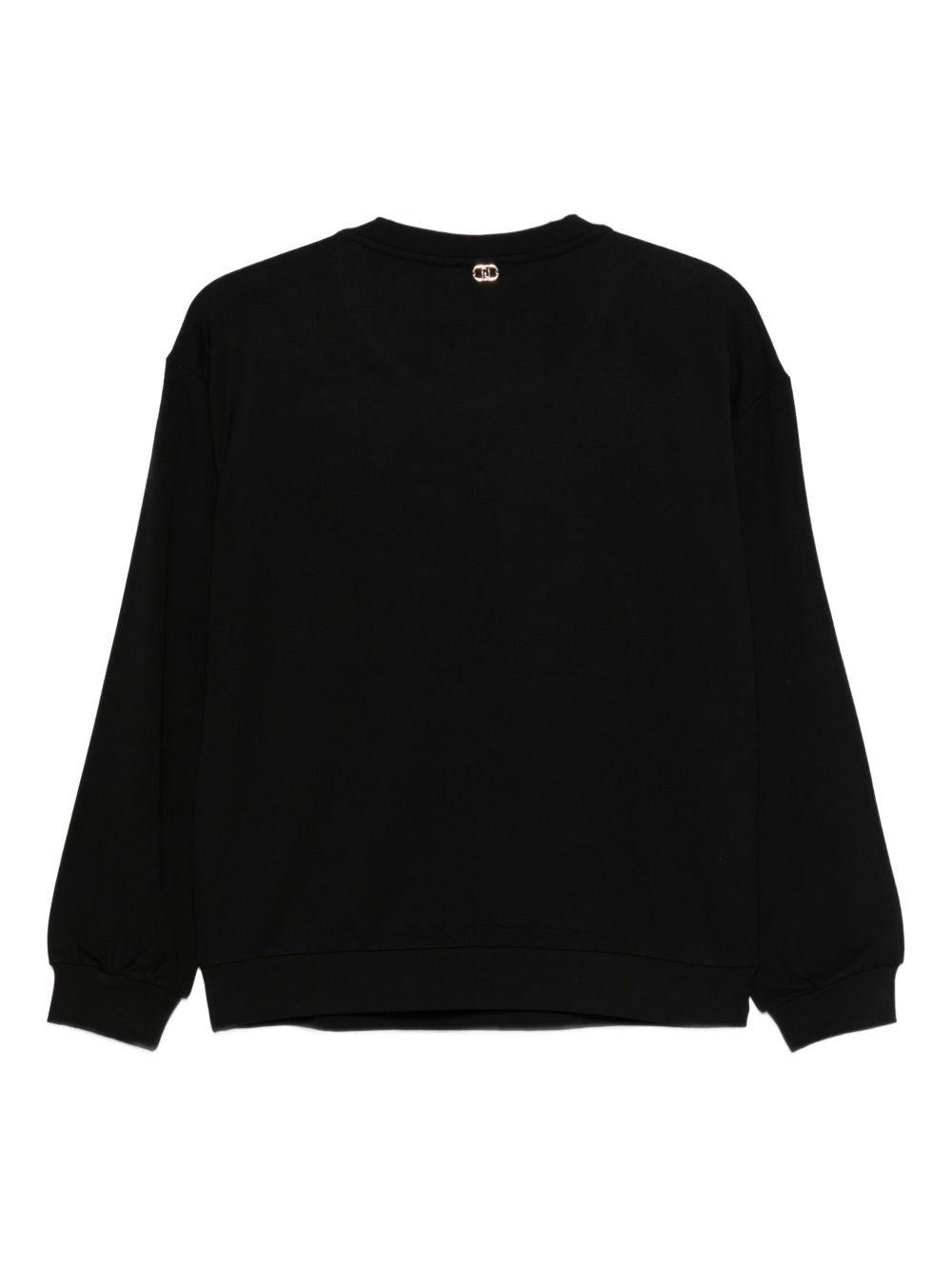 LIUJO Felpa nera girocollo con logo