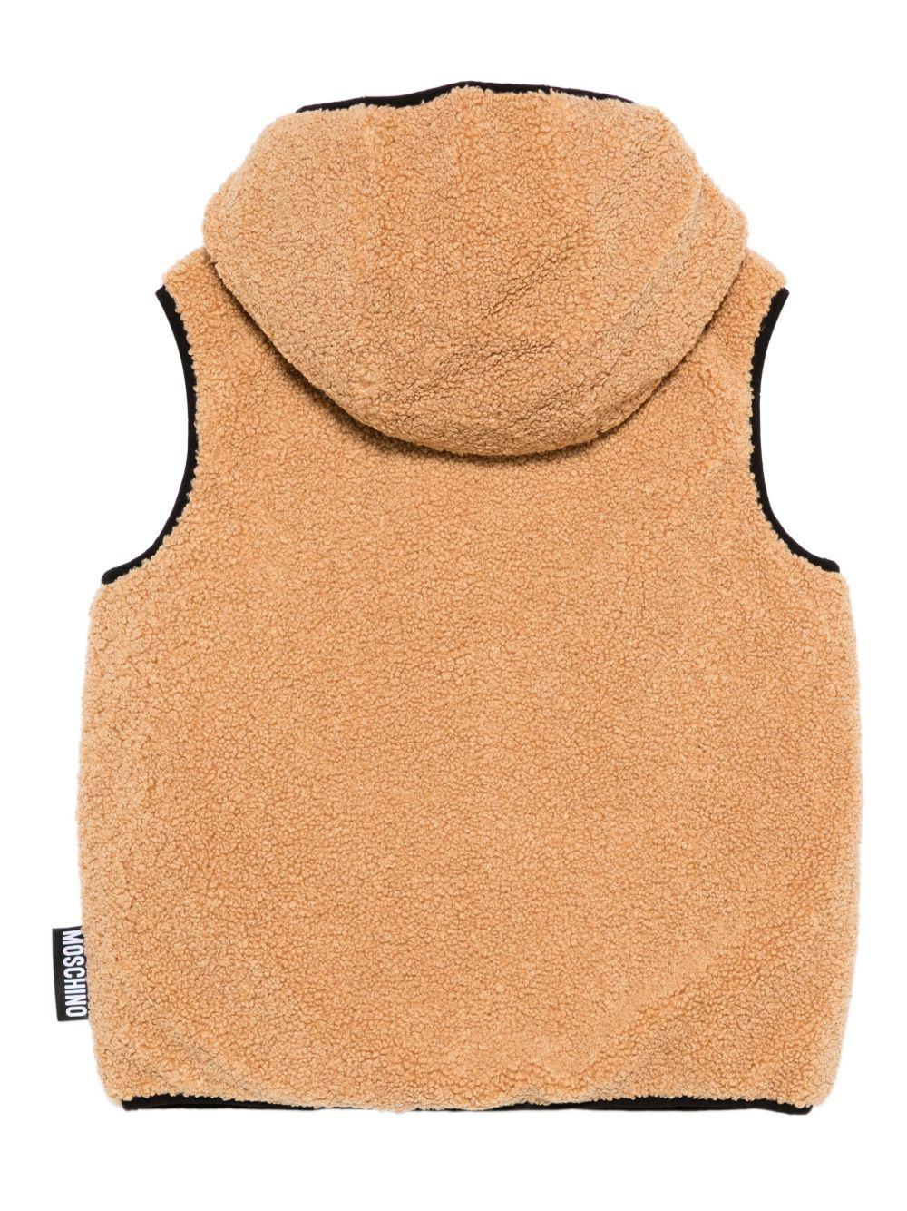 MOSCHINO Gilet teddy con cappuccio