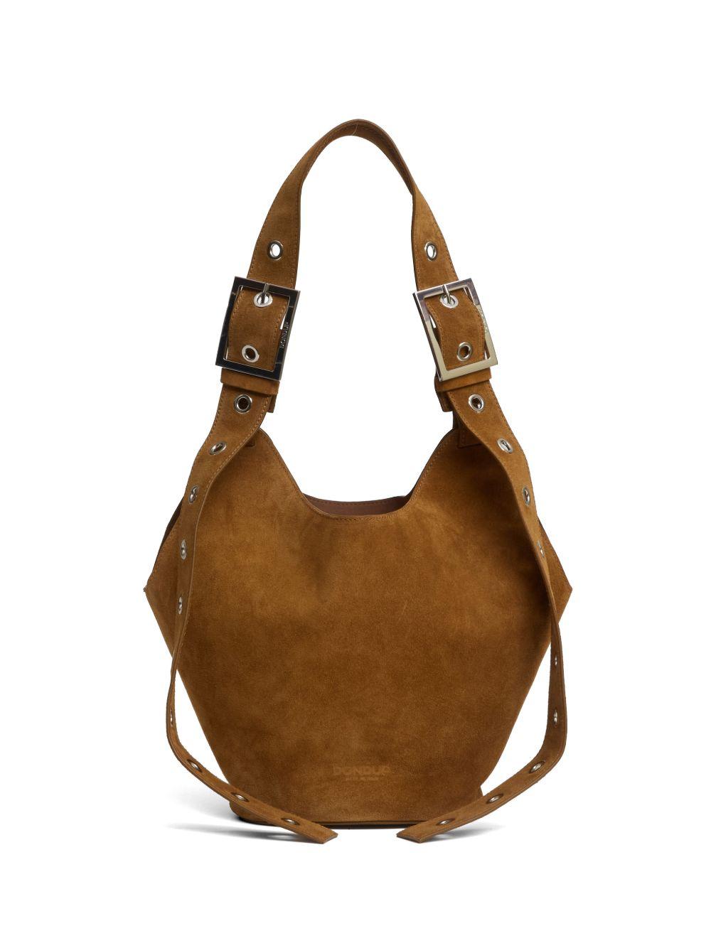 DONDUP Borsa a spalla small Hobo in camoscio marrone