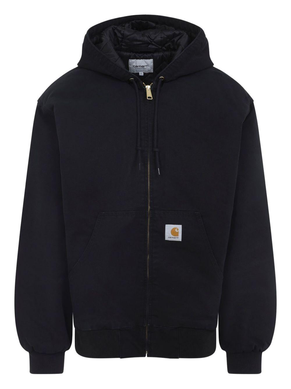 CARHARTT WIP Giubbotto nero con cappuccio e zip
