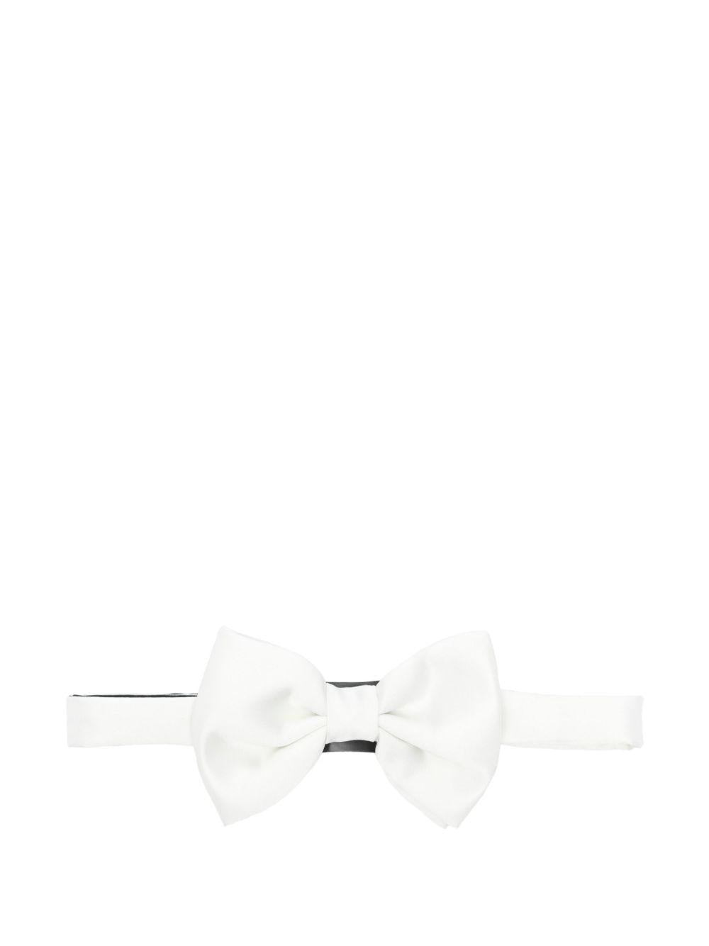 CORNELIANI Papillon bianco perla con cinturino regolabile