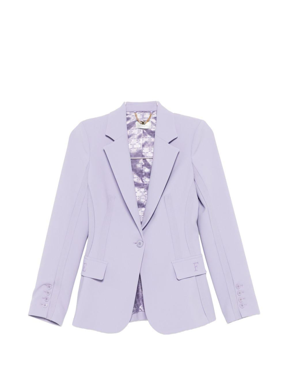 ELISABETTA FRANCHI Blazer elegante color lilla con fodera interna