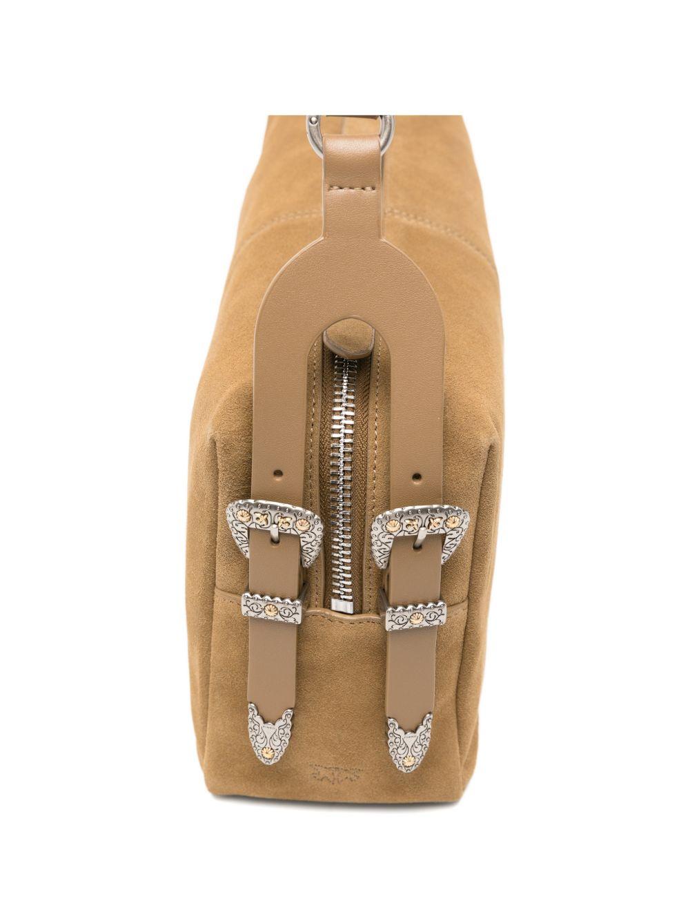 PINKO Borsa a spalla Classic Suede con logo