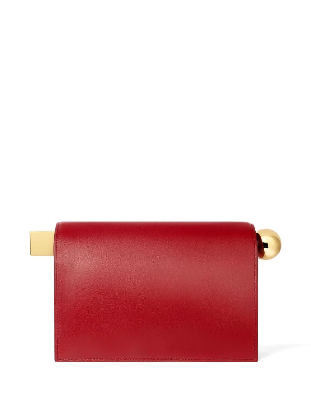 JACQUEMUS Pochette Ronde Carré in pelle rossa