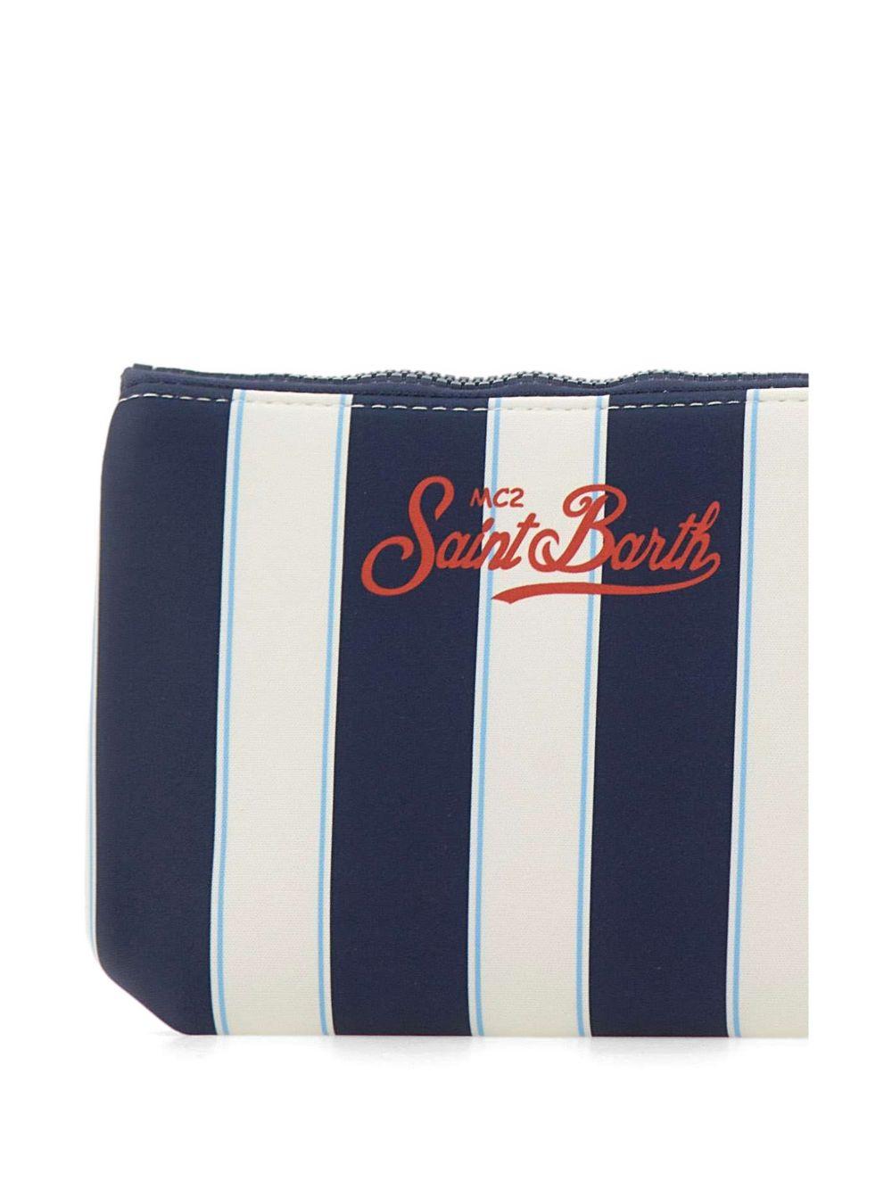MC2 SAINT BARTH Pochette Aline a righe bianche e blu