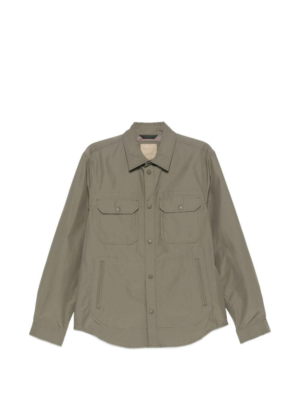 WOOLRICH Camicia verde muschio con bottoni