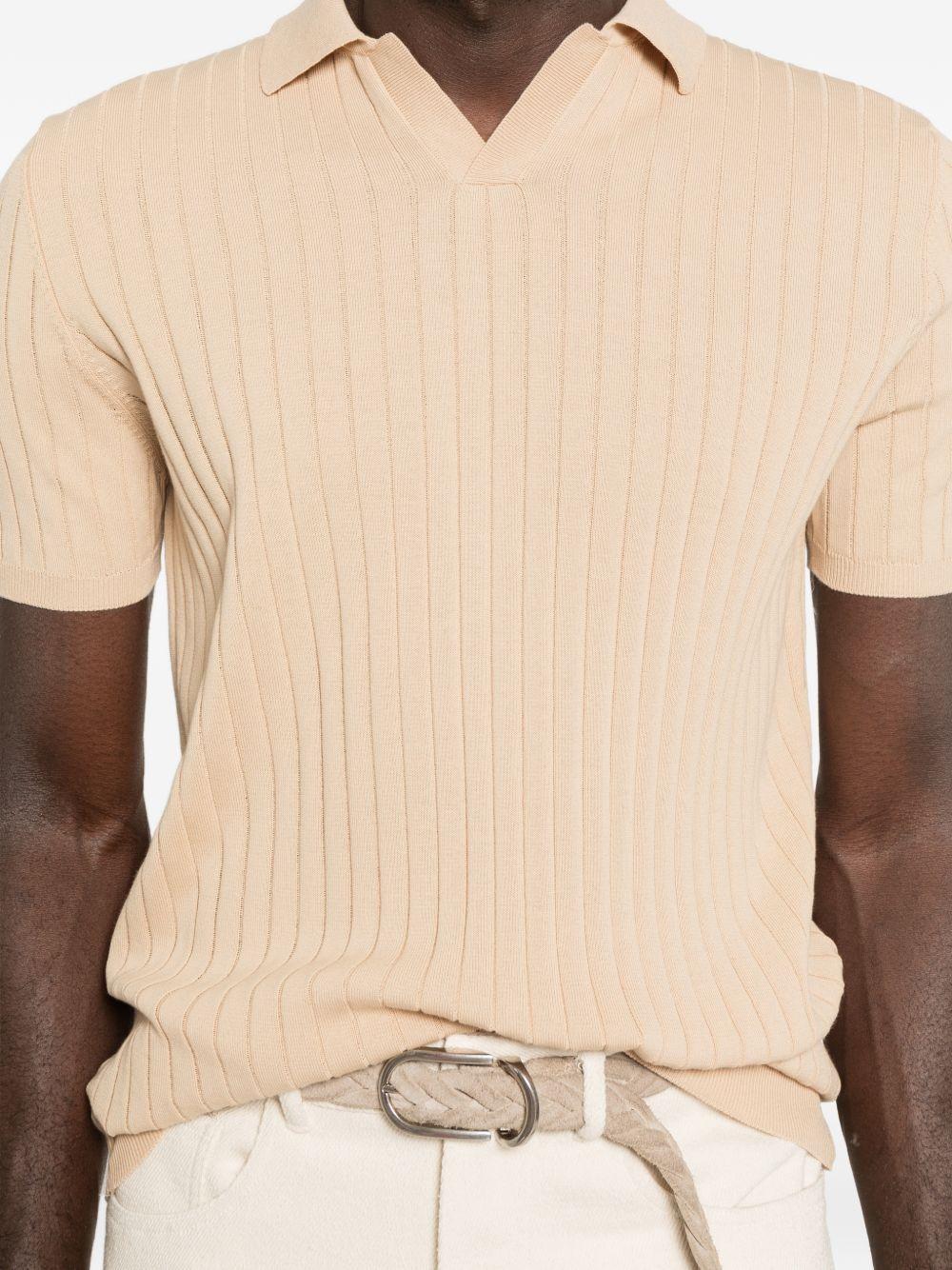 AMARANTO Polo beige a maniche corte