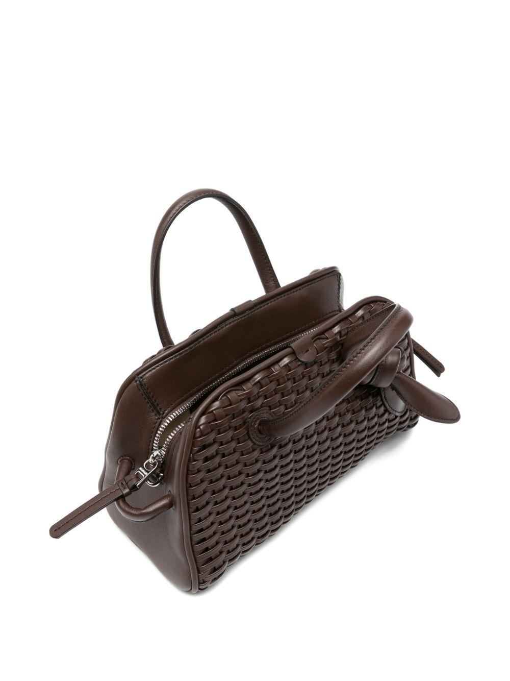 JACQUEMUS Borsa a mano Le Petit Turismo in pelle marrone