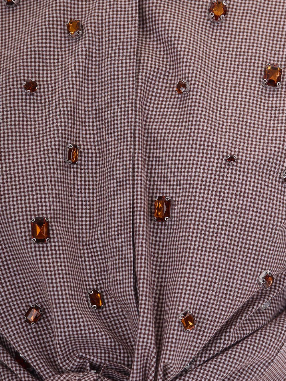 LIUJO Camicia con nodo in vita e strass a maniche corte