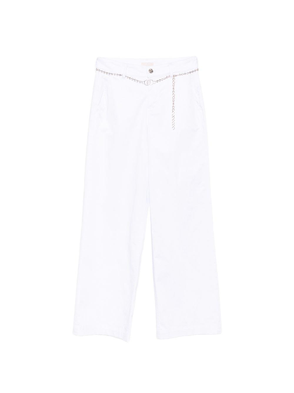 LIUJO Pantaloni con catenina in vita bianchi
