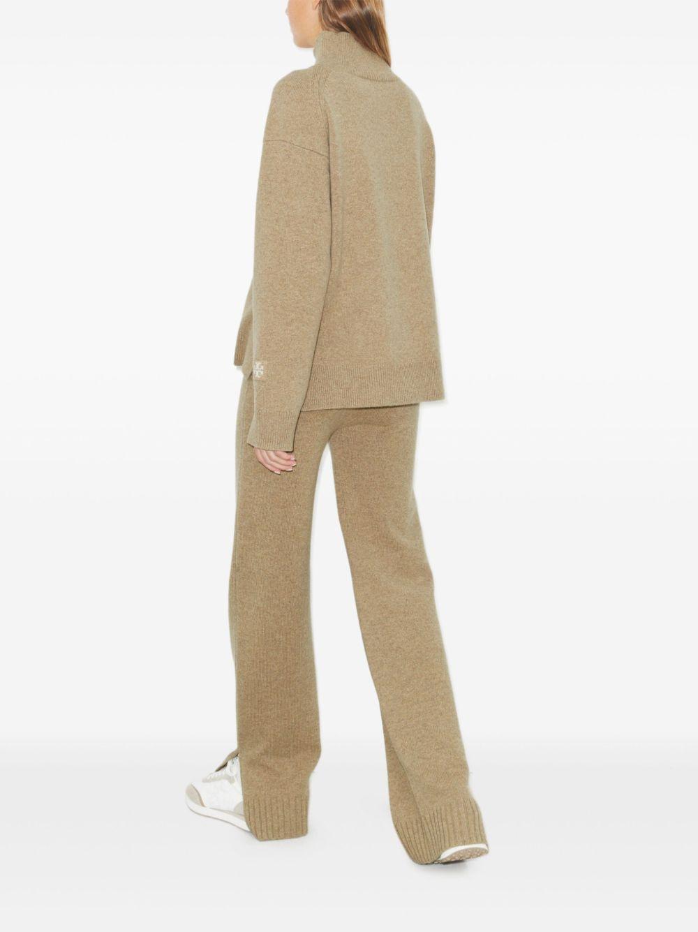 TORY BURCH Pantaloni in lana melange oatmeal