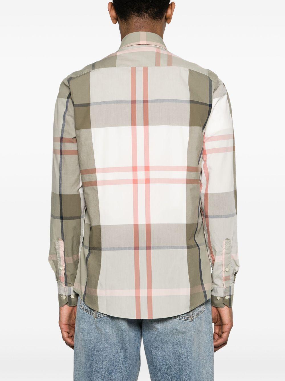 BARBOUR Camicia Glenmore verde oliva in cotone tartan