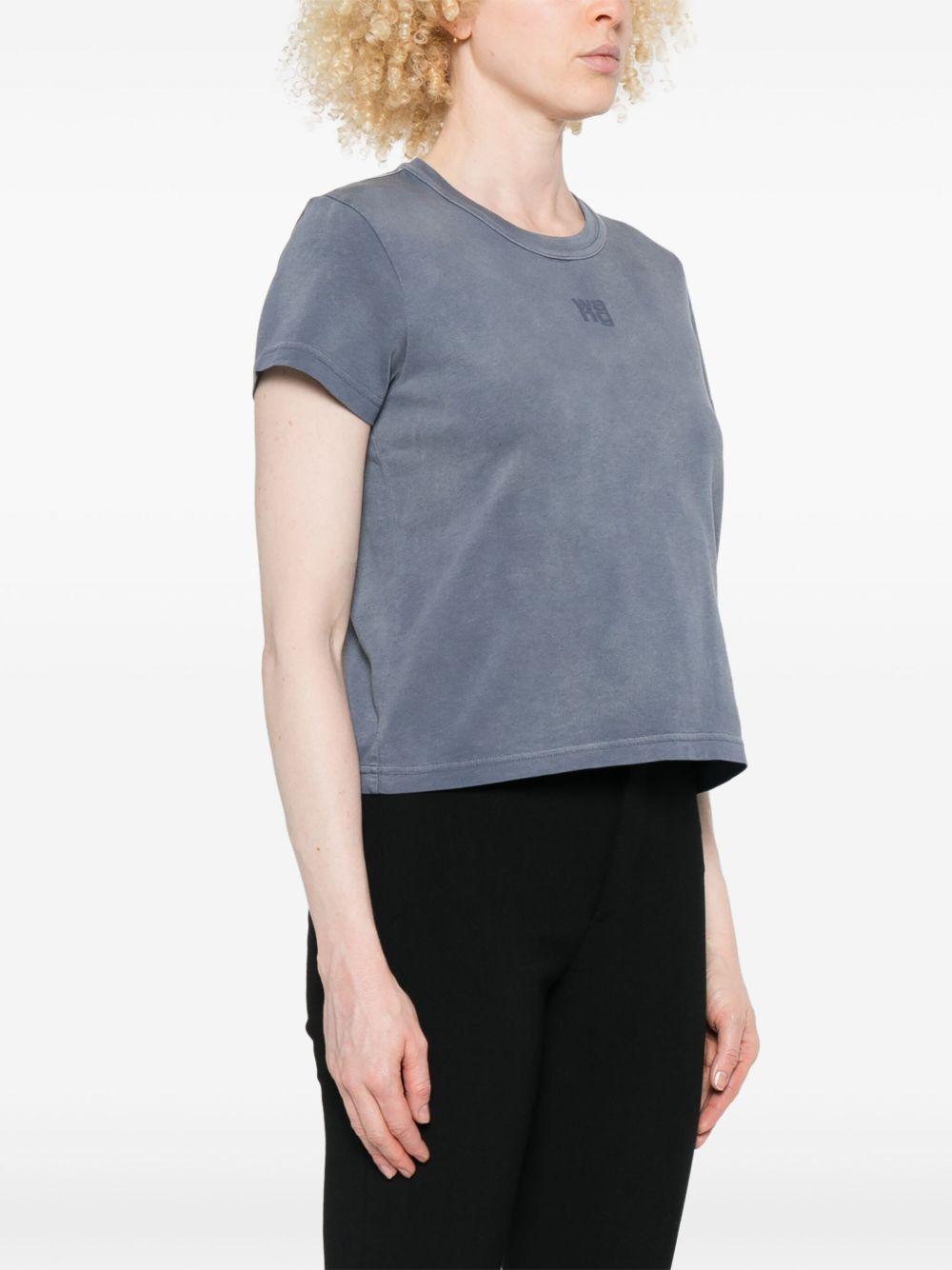 ALEXANDER WANG T-shirt in cotone azzurro con logo