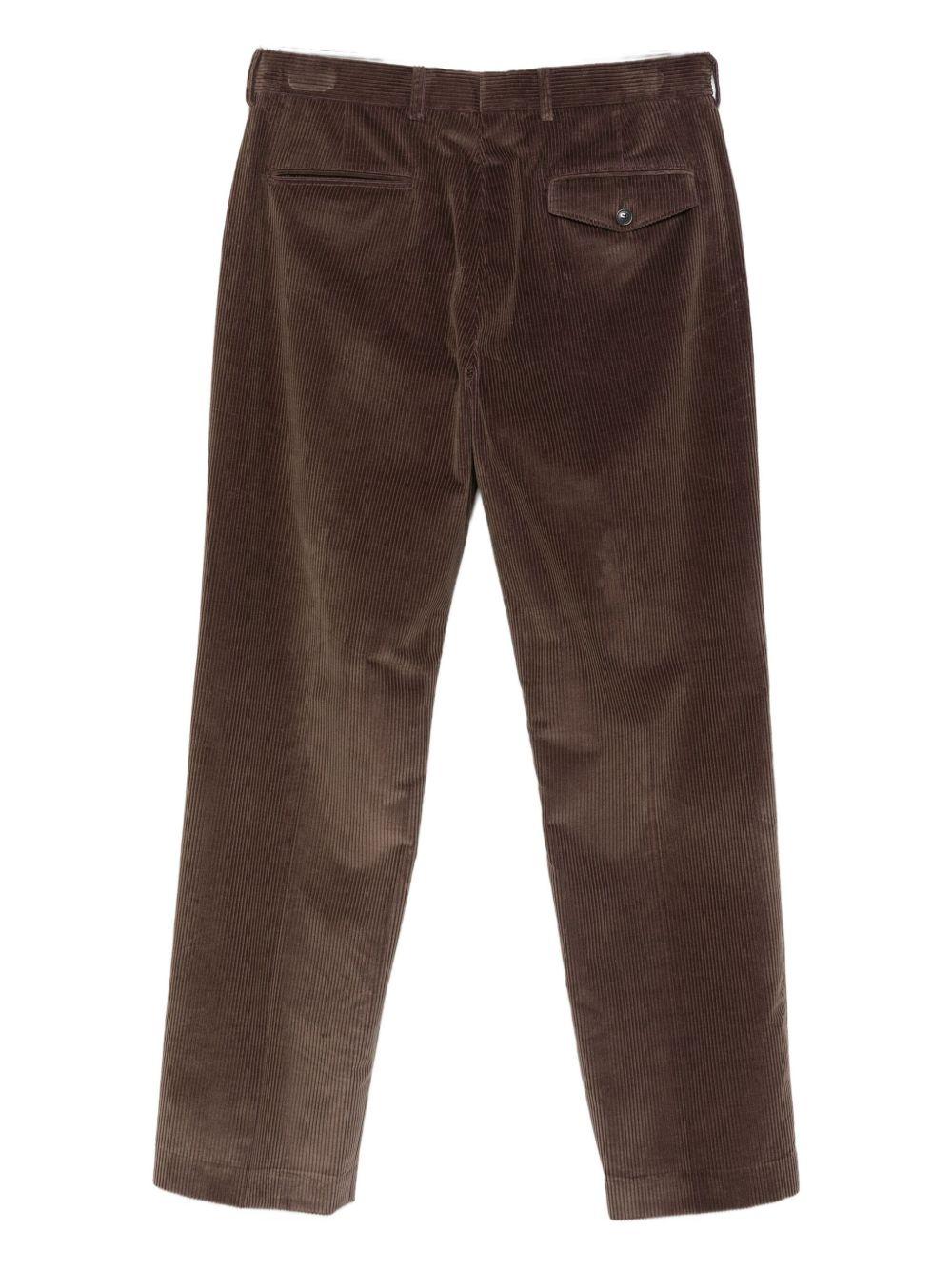 PAUL SMITH Pantaloni casual in cotone marrone a costine e velluto