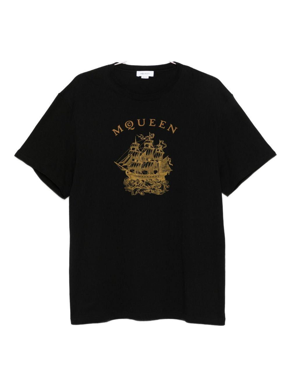 ALEXANDER McQUEEN T-shirt nera con stampa