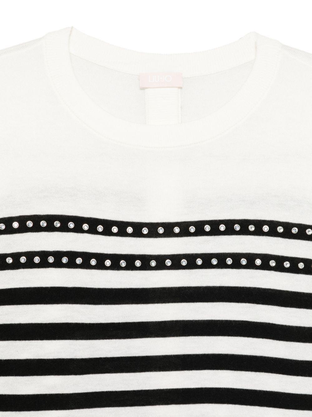 LIUJO Maglia bianca a righe nere